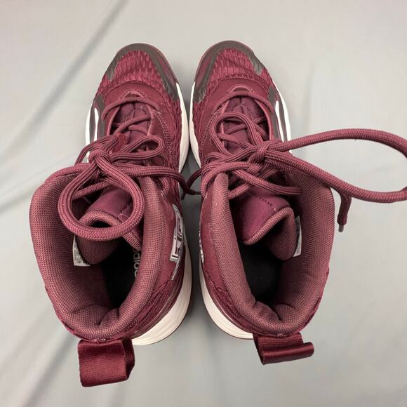 Adidas Exhibit A Mid Maroon White Basketball Shoes Texas A&M NCAA PE Mens 8.5